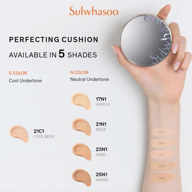SULWHASOO Perfecting Cushion Airy SPF 50+/PA+++ 23N1 (15 g + 15 g Refill)