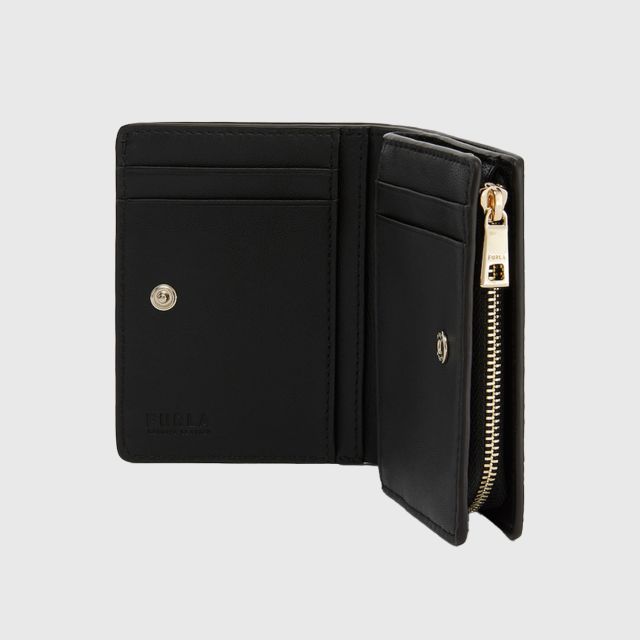 FURLA Camelia Compact Wallet L Zip - Nero