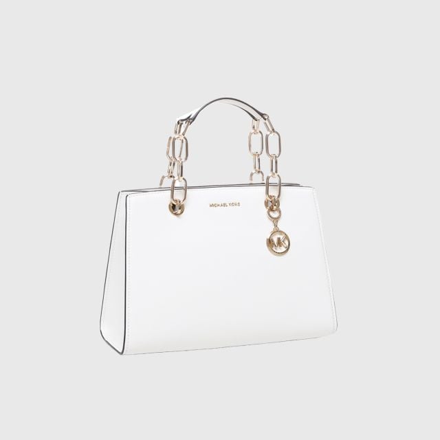MICHAEL KORS S24 Cynthia Medium Satchel Optic White