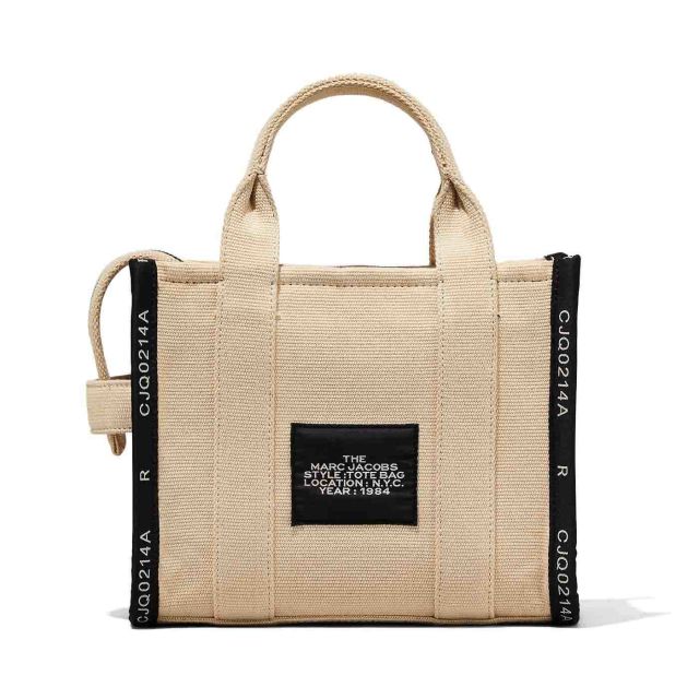 MARC JACOBS Warm Sand Jacquard Small Tote Bag トートバッグ The Small Tote Bag Jacquard - Marc Jacobs - Warm Sand - Cotton