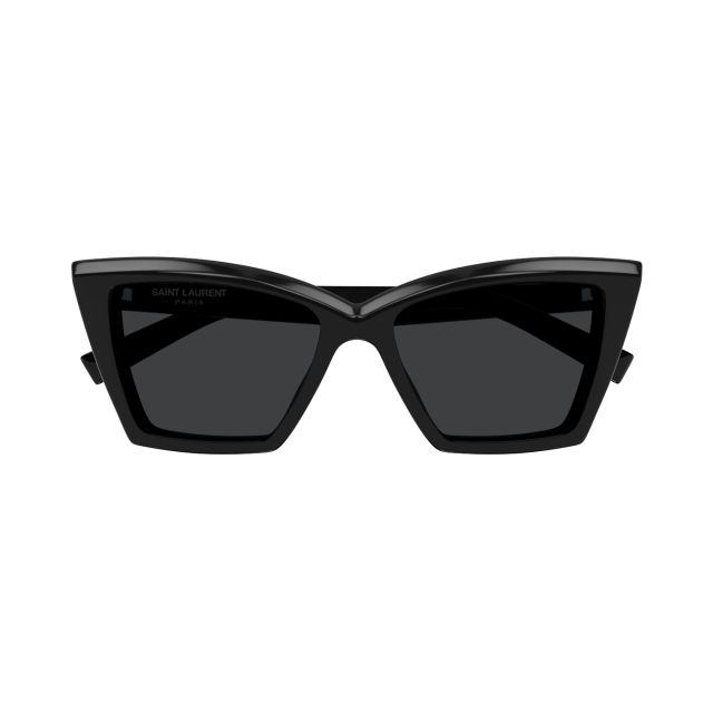 SAINT LAURENT キャットアイフレムサンクラス SL657F 001 SAINT LAURENT SL 657/F-001 Sunglasses - Shiny Solid Black
